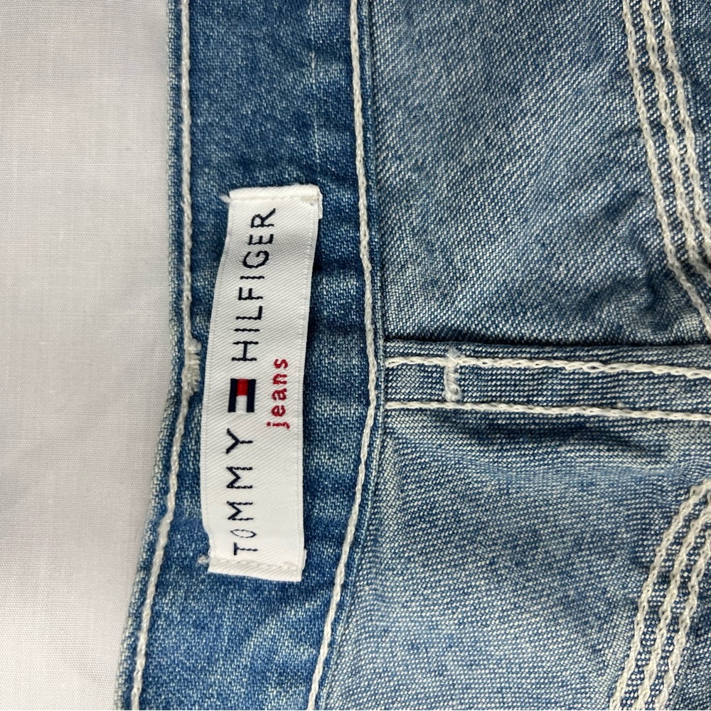 Vintage Y2K Tommy Hilfiger Women's Denim Carpenter Shorts Size 12 - Picture 4 of 6